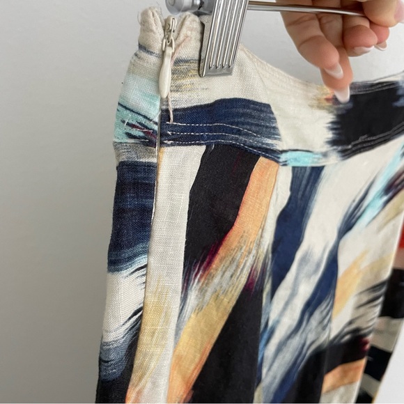 DKNY watercolor linen faux wrap midi skirt - Picture 5 of 7